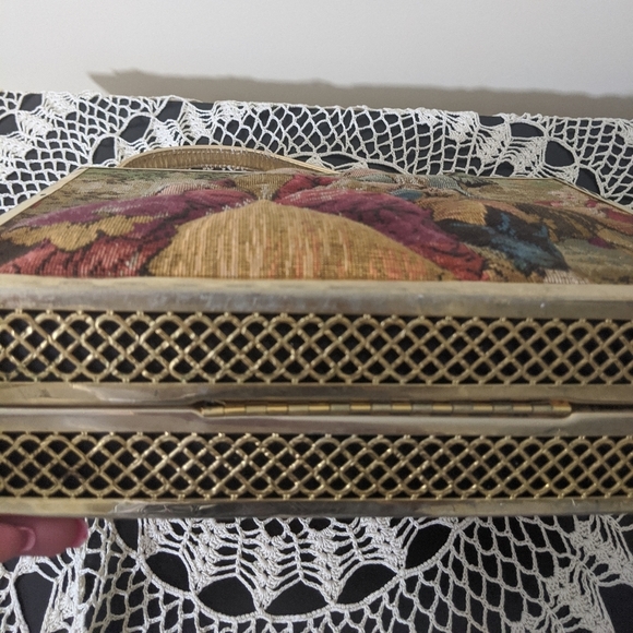 Vintage Handbag 50s Tapestry French Soire Purse - Picture 4 of 8